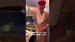 Welcome to First Class Emirates A380 in Bali [upl. by Josi]