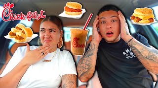 Trying Chick Fil A Breakfast For The First Time [upl. by Sarazen]