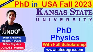 Kansas State University PhD in Physics in the USA with full scholarship [upl. by Inanaup]