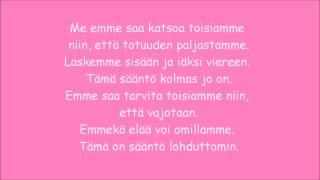 Anna Puu Säännöt rakkaudelle lyrics [upl. by Elocin]