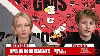 Monday November13th GMS Announcements [upl. by Ellehsad914]