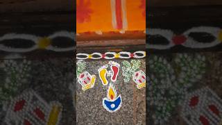 Traditional Door step rangoli for welcoming mahalaxmi  divine [upl. by Meehahs792]