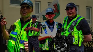 YOULL GET ARRESTED FOR AGGRAVATED TRESPASS POLICE ENFORCE FEELINGS  Stradey Park MIGRANT Hotel [upl. by Reeve]