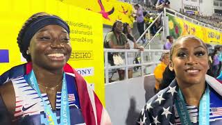 USA Womens 4x100m Run 4185 for Gold at the 2024 World Relays [upl. by Zehc]