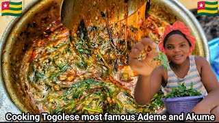 Cooking Togolese most famous Local dish Ademejute leaves and AkumeBanku [upl. by Irah978]