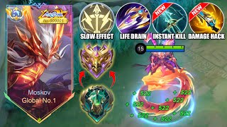 MOSKOV BEST GUIDE TO RANK UP FASTER IN THIS NEW SEASON recommended build and emblem  MLBB [upl. by Lapotin]