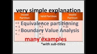 Equivalence Partitioning In TestingBoundary Value Analysis In Testing With ExampleSoftware Testing [upl. by Birgit246]