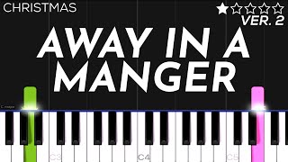 Christmas  Away In A Manger  EASY Piano Tutorial [upl. by Anoj]