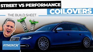 Street VS Performance Coilovers  The Build Sheet [upl. by Dnalor]