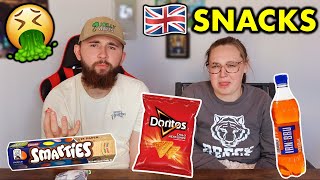 Americans Try BRITISH Snacks For The FIRST TIME SHOCKING [upl. by Kenny]