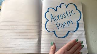 Acrostic Poem Writing  2nd Grade [upl. by Ahsael]