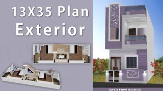 13X35 house front design  front design of small house [upl. by Oderfigis426]