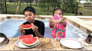 Lil Sis VS Big Bro REAL Foods VS Food Bath Bombs Challenge  Surprise Toy  Toys Academy [upl. by Colan]