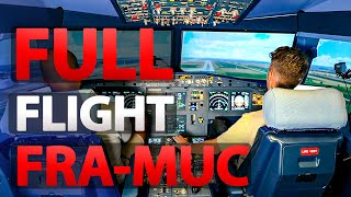 Airbus A320 Frankfurt to Munich including Checklists Takeoff Cruise and Landing [upl. by Solitta]