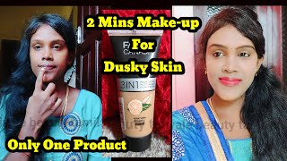 Dusky Skin makeup lookFaces canada 3 in 1 foundation review in tamil How to choose foundation [upl. by Jelsma]