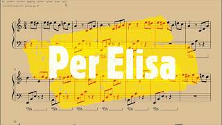 Per Elisa di Beethoven  Spartito gratis per pianoforte facile [upl. by Kendyl10]