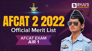 AFCAT 2022 Exam AFCAT 2 2022 Merit List Declared I AFCAT 2022 Topper I AFCAT AIR 1 [upl. by Yenaffit]