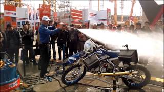 Hydraulics Water Show with DYNASET HPW Hydraulic Power Washer on Dirtbike [upl. by Ecinrahs810]