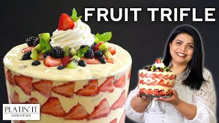 Super EASY Fruit Custard Trifle Recipe [upl. by Mad]