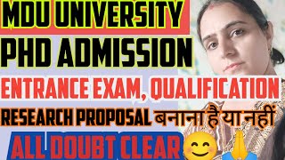 MDU PhD admission regarding आपकी सभी सवालों के जवाब mduphd phdadmission jobupdate [upl. by Eeraj]