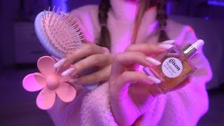 ASMR  Pampering You For Sleep 🤍 SkincareBrushing amp Cutting Hair Layered Sounds [upl. by Nad]