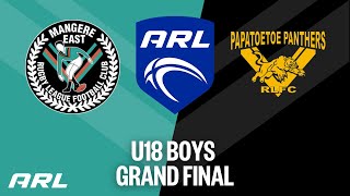 ARL Senior Finals  U18 Boys Grand Final  Mangere East Hawks v Papatoetoe Panthers [upl. by Nadabas]