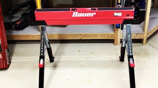 The Best Portable Steel SawHorse On The Market  Harbor Freight Bauer Heavy Duty SawHorse Review [upl. by Aenaj591]