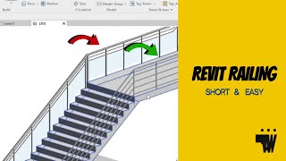 Revit Railing  How to add railing to stairs in Revit [upl. by Poree]