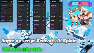 Bedwars Script Ai Sploit 100 work and pastebin SUPER OP [upl. by Mihe]