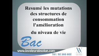 ✅ Resumé les mutations des structures de consommation lamélioration du niveau de vie  Bac eco [upl. by Nehcterg985]