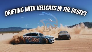 DRIFTING WITH HELLCATS IN THE DESERT scatpack crashed [upl. by Jaynell]