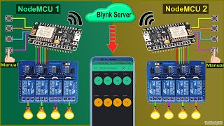 Home Automation System using multiple NodeMCU ESP8266 network with Blynk  IoT Projects 2021 [upl. by Chobot]