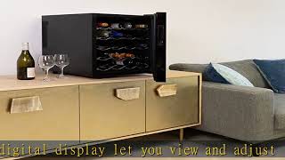 Koolatron Urban Series 20 Bottle Wine Cooler Black Thermoelectric Wine Fridge Freestanding Wine R [upl. by Urissa]