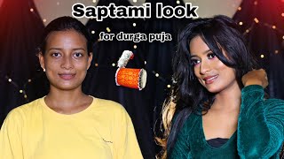 Durga puja saptami look 🔥Saptami look 😍 [upl. by Ttehc]