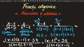 Fractii algebrice adunare si scadere clasa a 8 a ExercitiiInvata Matematica UsorMeditatii Online [upl. by Raine]