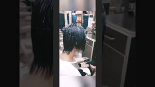 hair rebonding hair style saloonshortsvideo tutorial cutampstylema789 [upl. by Eceinwahs]