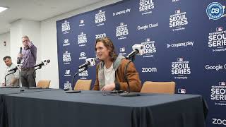 Seoul Series Tyler Glasnow talks Dodgers Opening Day start pressure amp friendship with Yu Darvish [upl. by Suicul]