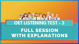 OET LISTENING TEST 3  HEALTHCARE ENGLISH BY MIHIRAA [upl. by Osrit]