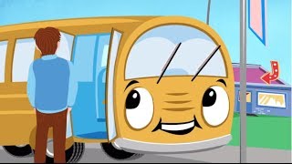 Wheels on the Bus Go Round and Round Lyrics Kids Club Songs [upl. by Acinelav]