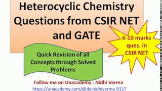 Heterocyclic Chemistry Questions from CSIR NET and GATE [upl. by Eimma764]