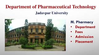 Jadavpur University M Pharmacy Department of Pharmaceutical Technology Pharmacology 12 seats [upl. by Portie]