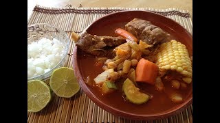 Caldo Rojo de Espinazo de Puerco con Verduras Mole de Olla [upl. by Yelreveb]