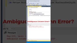 SQL Fixing Ambiguous Column Name Errors Easily datascience programming coding [upl. by Balas]