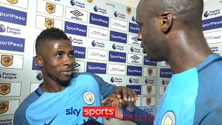 Kelechi Iheanacho tries to take Yaya Toures MOTM award [upl. by Brag716]