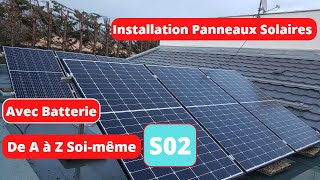 installation panneaux solaire avec batterie soimême de A a Z partie2 [upl. by Bergman258]