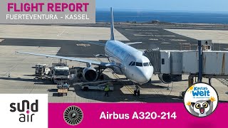 FLIGHT REPORT  Fuerteventura  Kassel  Sundair  A320214 DeutschGerman [upl. by Yluj]