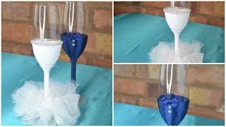 Toasting Glasses for wedding DIY Tutorial [upl. by Nennerb]