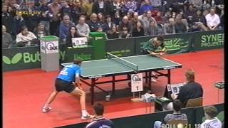 Tischtennis Bundesliga Jörg Roßkopf vs Timo Boll Feb 1999 [upl. by Ahsratan]