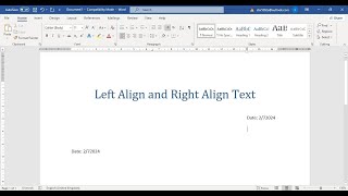 In Microsoft Word Align Text Left And Right On Same Line [upl. by Grim773]