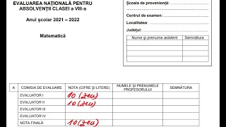 Testul 4 de antrenament EVALUARE NAȚIONALĂ 2022 [upl. by Aletse]